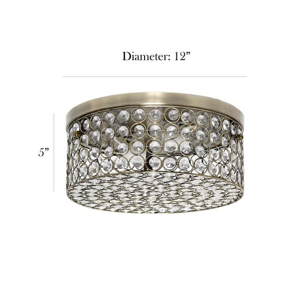 dimension image slide 0 of 5, Silver Orchid Bergman 12-inch Elipse Round Flushmount