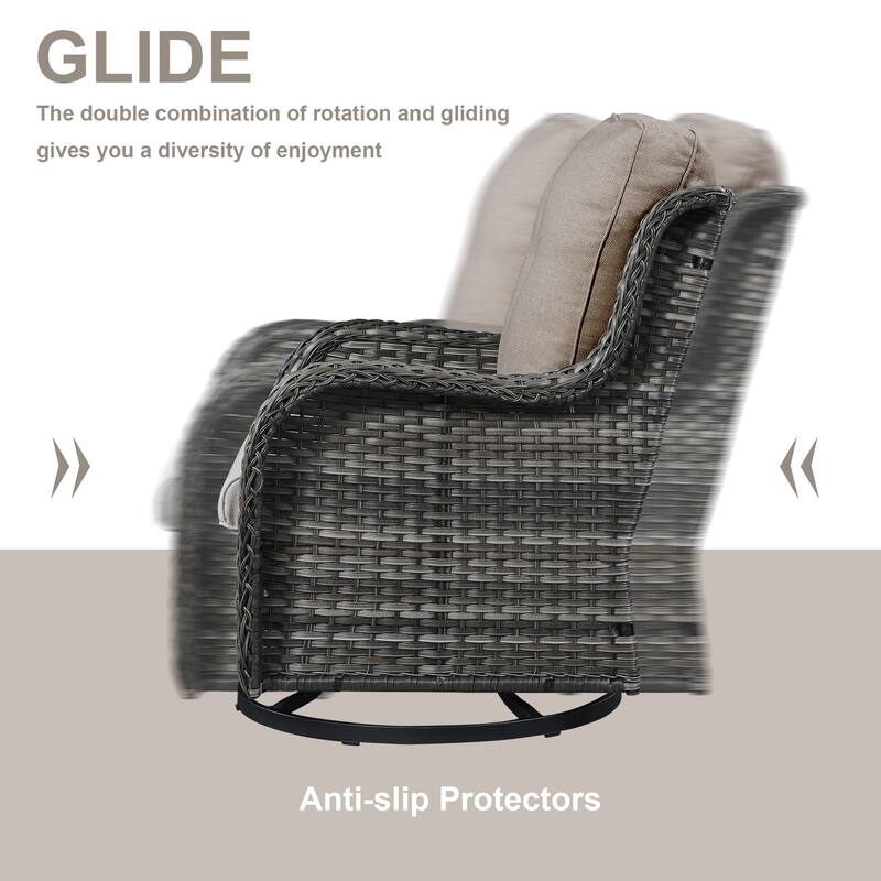 Gymojoy 7 Piece Outdoor Sofa Swivel Rocker Chairs Set