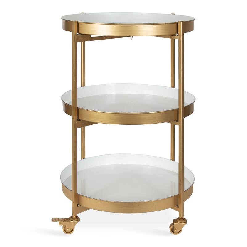 Kate and Laurel Celia Round Metal Bar Cart