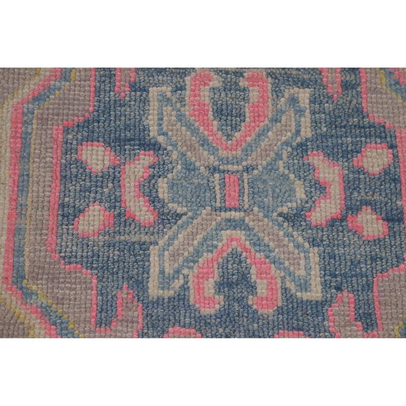 Hand Knotted Oriental 100% Wool Carpet Transitional All-Over Purples Oushak Area Rug - 10' 7'' X 7' 9''