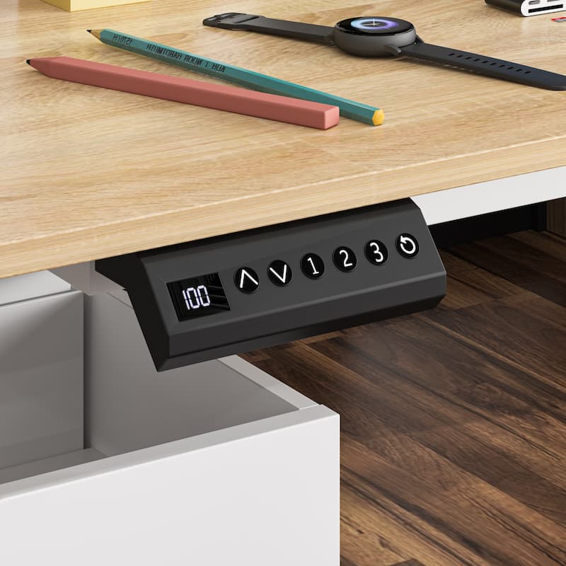63" Adjustable Office Desk Ergonomic Design Ample Storage and Stand-Up