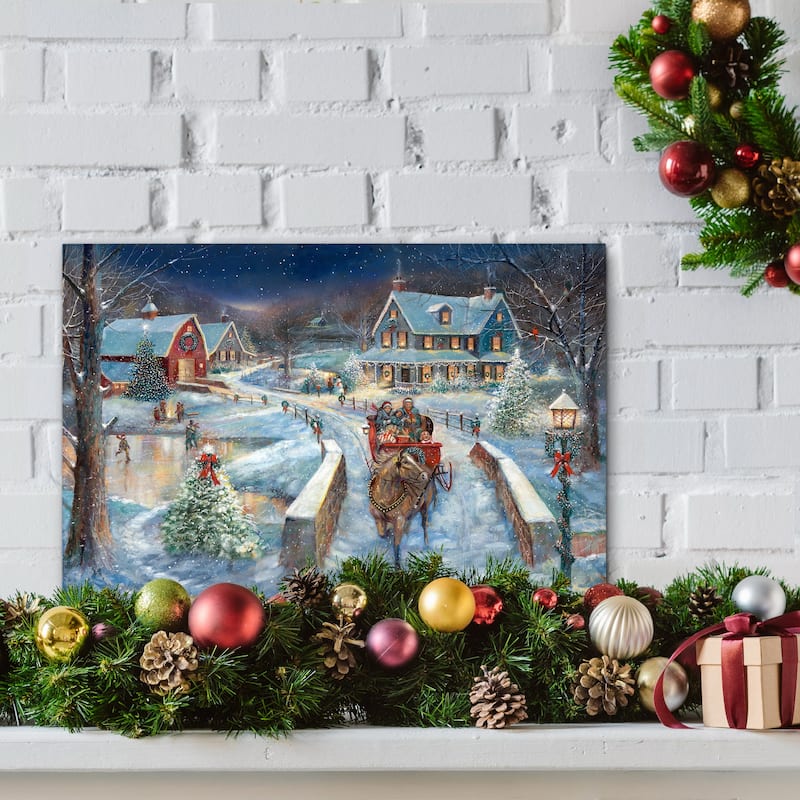 Moonlit Skaters-Premium Gallery Wrapped Canvas - Ready to Hang