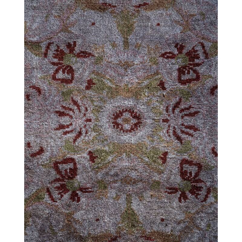 Overton Hand Knotted Wool Vintage Inspired Modern Contemporary Overdyed Purple Area Rug - 4' 7" x 6' 10"