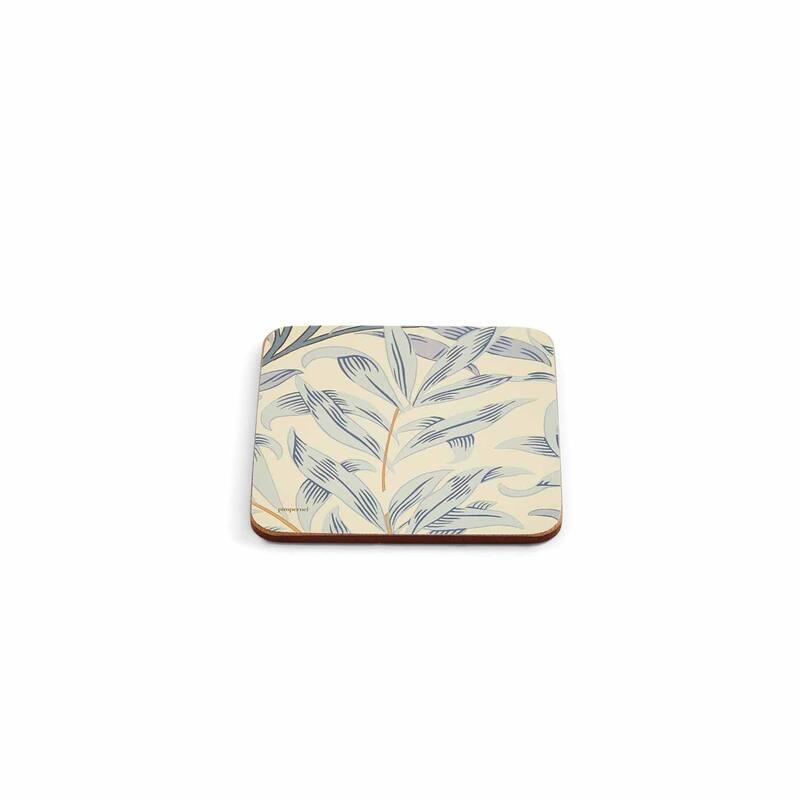 Pimpernel Set of 6 Morris and Co Willow Bough Blue Coasters - 4 Inches Sq.