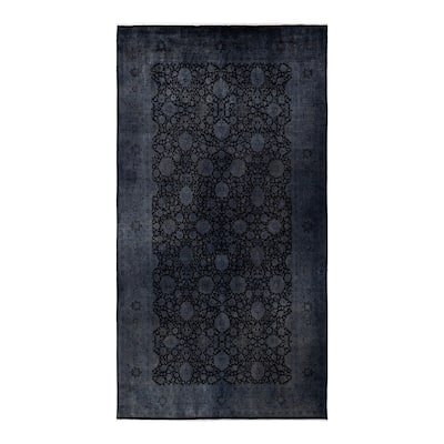 Overton Hand Knotted Wool Vintage Inspired Modern Contemporary Overdyed Gray Area Rug - 8' 10" x 16' 7"