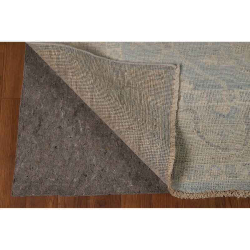Vegetable Dye Blue Oushak Turkish Rug Handmade Bedroom Wool Carpet - 5'0"x 7'0"