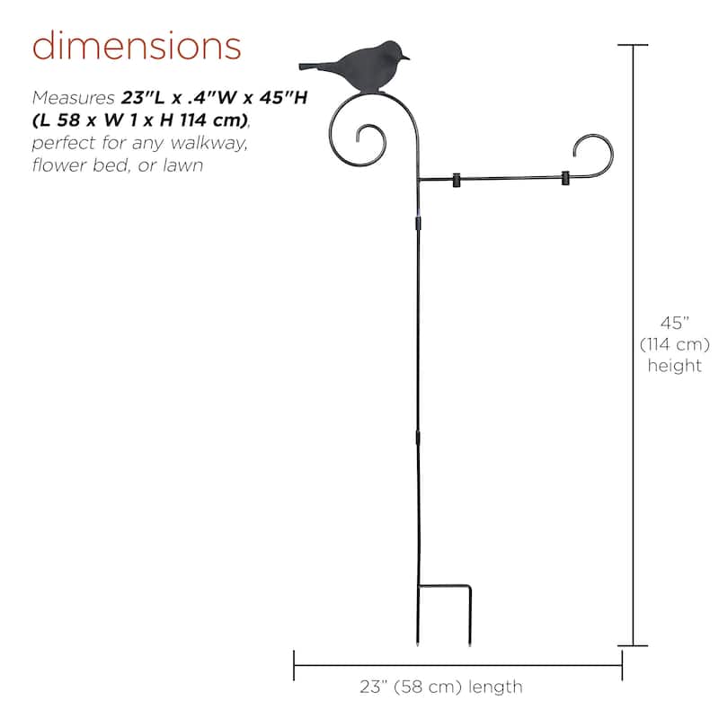 Alpine Corporation Decorative Garden Flag Holder Stakes, Outdoor Metal Flagpole Stands Design for Patio & Garden Décor