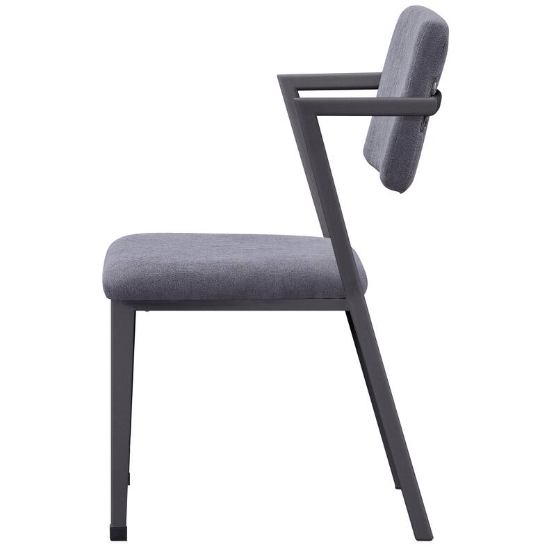Grey Fabric Open Back Office Chair with Comfortable Cushion, Sturdy Metal Legs, and Contemporary Style for Workspaces