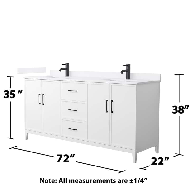 Elan 72-inch Double Vanity, Single Hole Quartz Top
