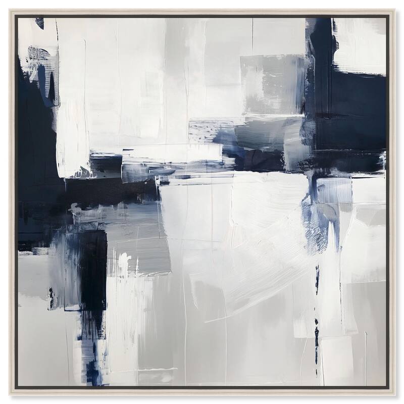 Porcelain Blue on White II Canvas by Art Remedy - Silver - 20" x 20"