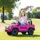 preview thumbnail 13 of 15, Licensed Chevrolet Silverado HD 24V Ride-On Truck with Remote Control, 4WD, 2 Seats, FM/Bluetooth, and LED Lights Pink