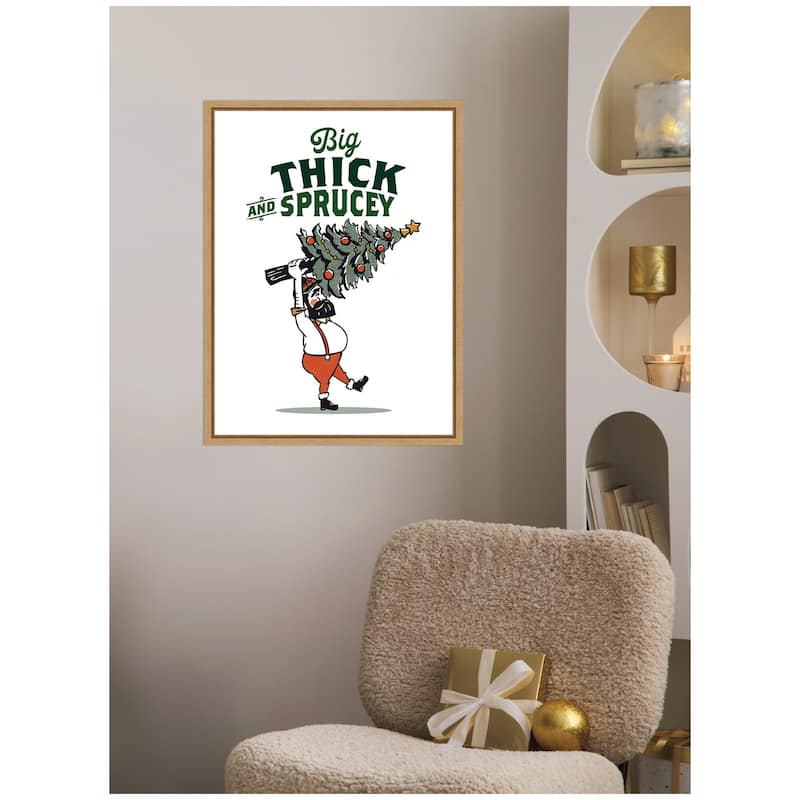 Kate and Laurel Sylvie Framed Canvas Thick and Sprucey by The Whiskey Ginger