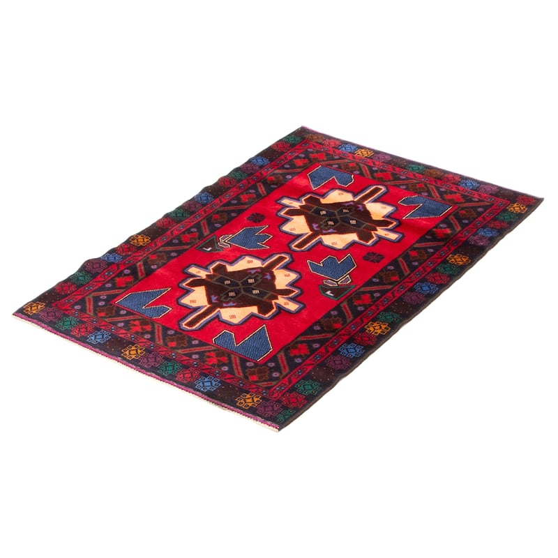 Teimani Red Rug 3'0" x 4'10" - 3'0 x 4'10
