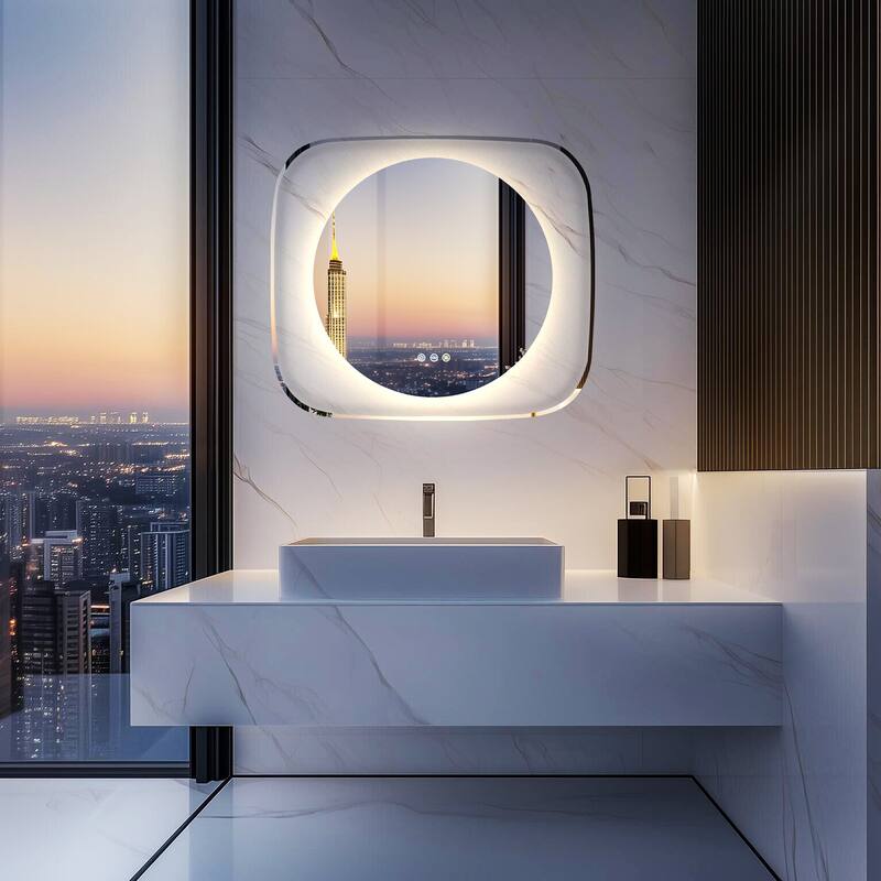 Innovation Lighted LED Bathroom Mirror 28"x32" Wall Mounted Vanity Mirror - 28”x32”