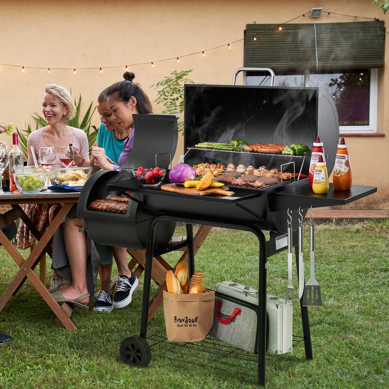 Royal Gourmet CC1830S Charcoal Grill with Offset Smoker,Black