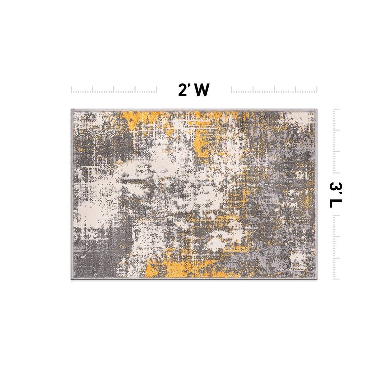 World Rug Gallery Geneva Contemporary Distressed Absract Area Rug