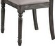 preview thumbnail 4 of 4, Wooden Side Chairs with Linen Padded Seat and Splat back Design, Gray and Beige, Set of Two