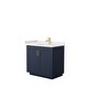 preview thumbnail 82 of 168, Miranda Single Vanity Set, Cultured Marble Top, No Mirror 36-Inch Single - Dark Blue, Gold Trim, White Cultured Marble Top
