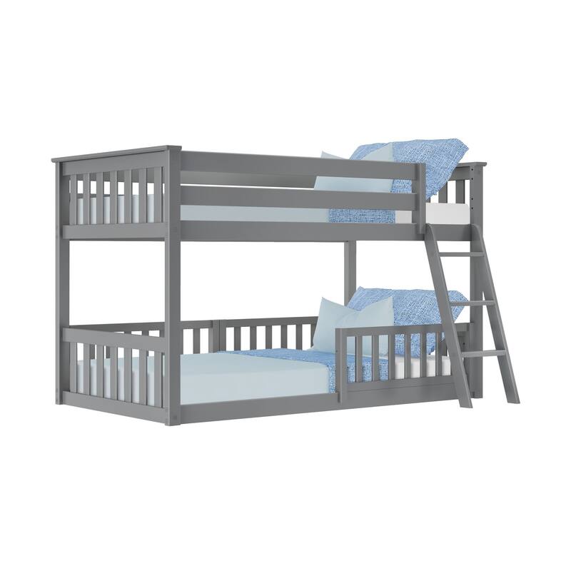 Max and Lily Twin over Twin Low Bunk with Guard Rails