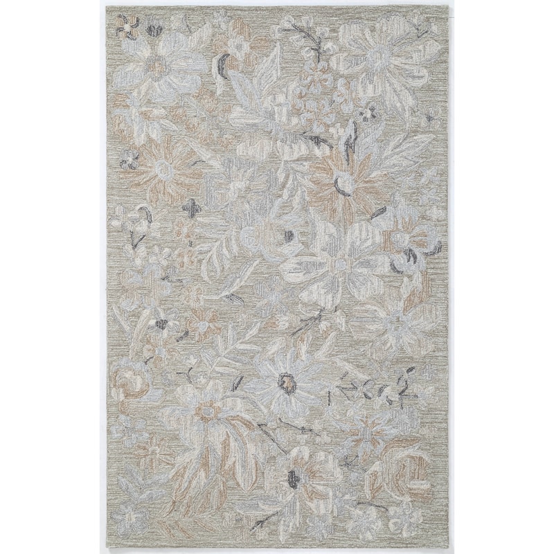 Terra by Obeetee Shadows Calico Gray Rug - Cream/Onyx - 2'6" x 8'
