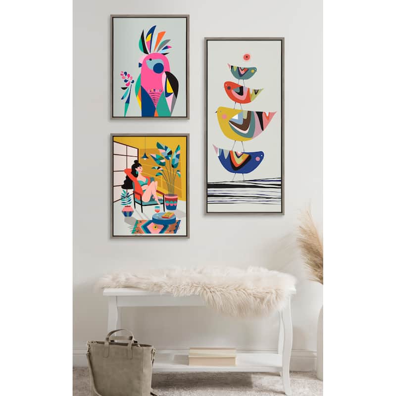 Kate and Laurel Sylvie The Family Tree Framed Canvas by Rachel Lee