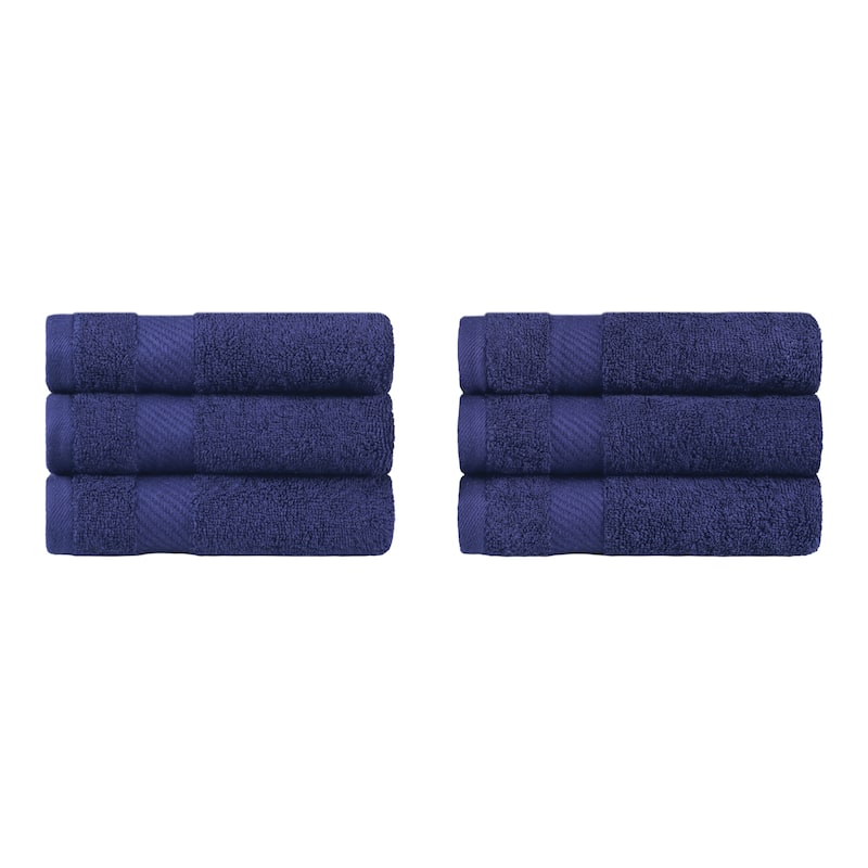 Superior Luxury Solid Highly Absorbent Egyptian Cotton Hand Towel - (Set of 6)