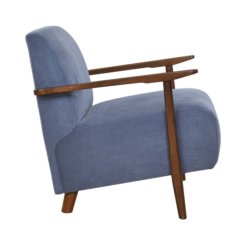 Fedora 28" Corduroy Accent Chair - Solid Wood Arms and Legs