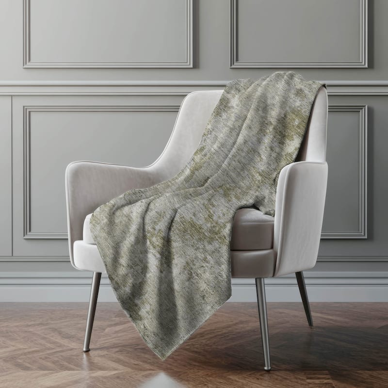 Premium Machine Washable Abstract Modern Sherpa Throw Blanket - Beige - 4'2" x 5'10"