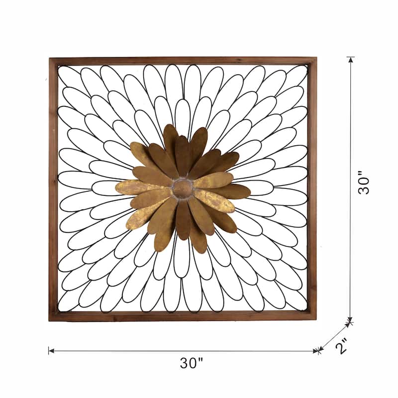 30x2x30" Ashlyn Bloom Wall Decor, Home Decor for Living Room Kitchen Foyer Office