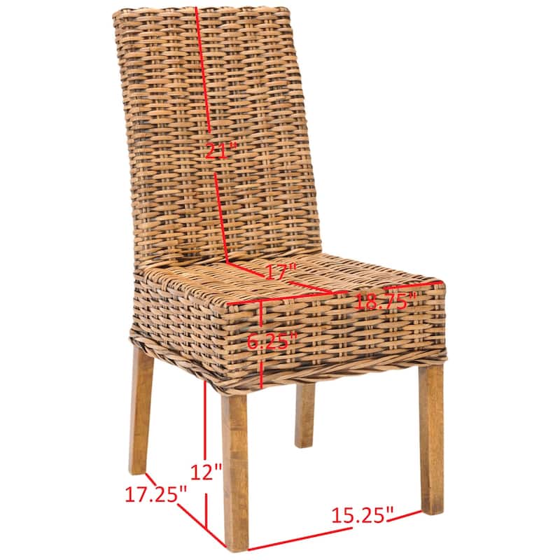 SAFAVIEH Marcy Brown Side Chair (Set of 2) - 18.1" W x 19.7" L x 39" H - 19"W x 22"D x 39"H