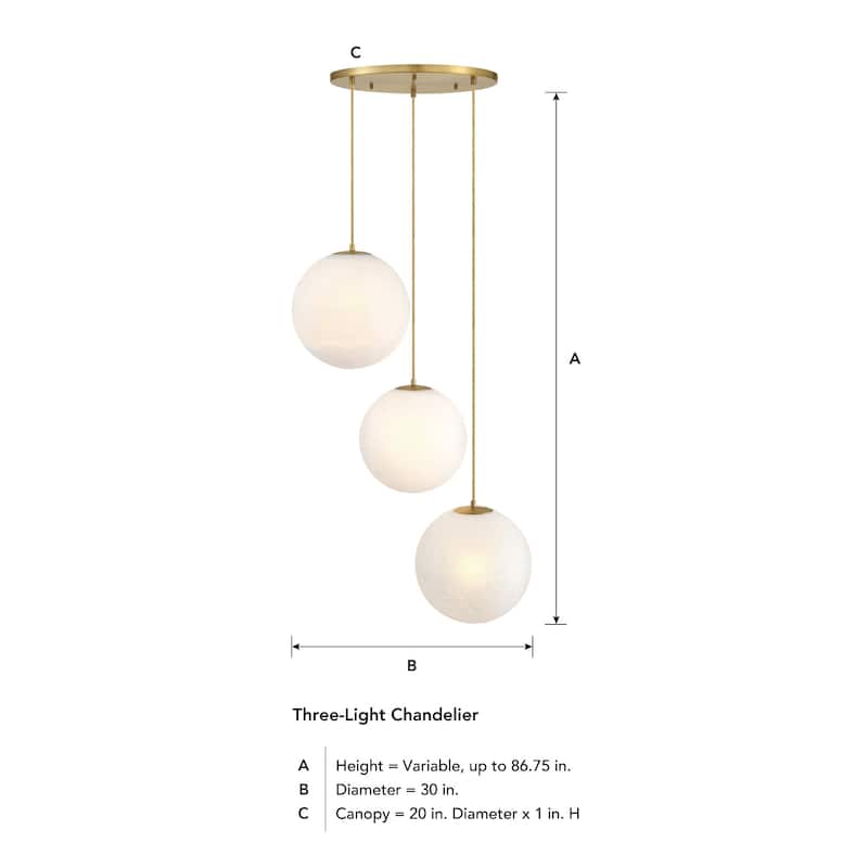 Designers Fountain D342M-3CHC Pixie 3 Light 30" Wide Chandelier