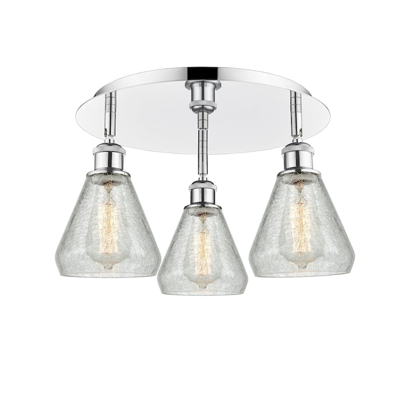 Innovations Lighting Conesus - 3 Light 18" Flush Mount - Polished Chrome