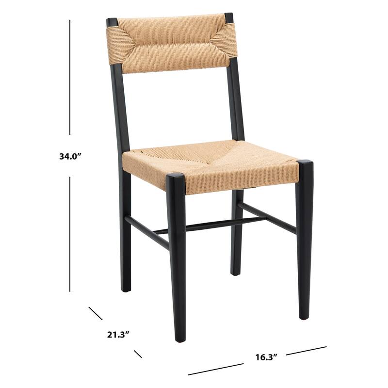 SAFAVIEH Couture Shazia Rattan Dining Chair (Set of 2) - 16.3" W x 21.3" L x 34" H - 16Wx21Dx34H