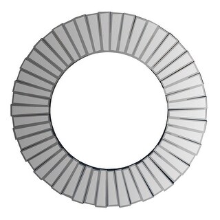 28 Inch Round Floating Wall Mirror with Mirrored Frame Work - 18 H x 12 ...
