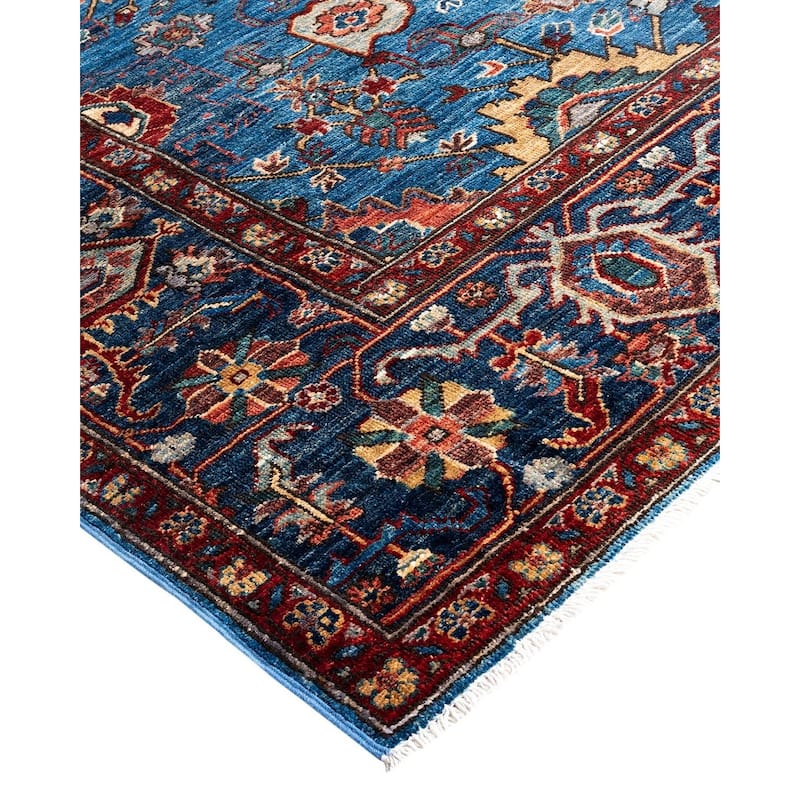 Serapi One-of-a-Kind Hand-Knotted Area Rug - Light Blue, 5' 11" x 9' 0" - 5' 11" x 9' 0"