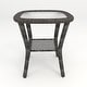 preview thumbnail 11 of 13, Corvus Salerno Outdoor 22-inch Wicker Glass Table Brown