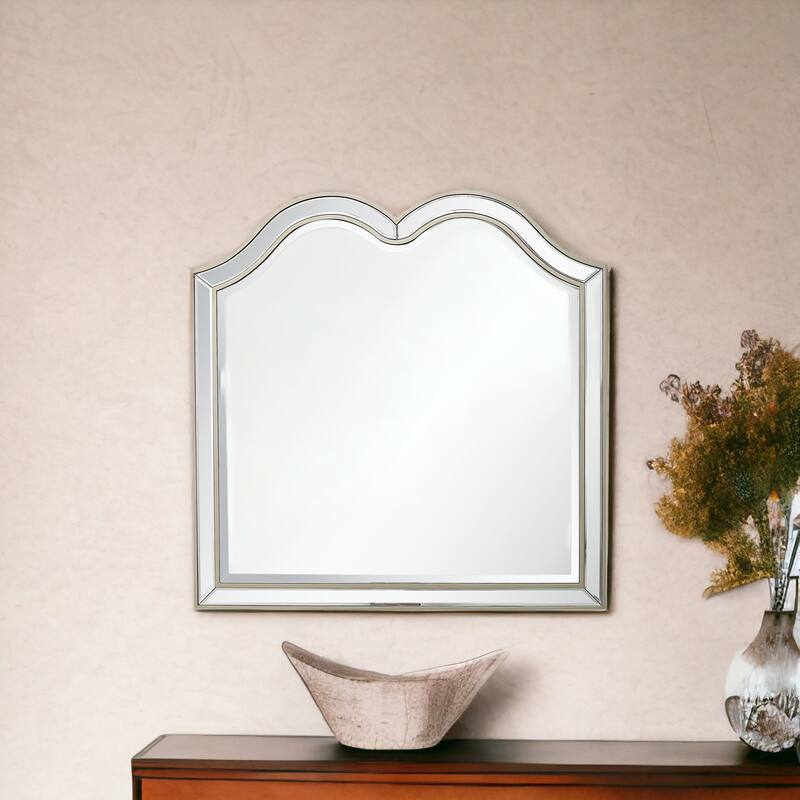 HomeRoots 35" Champagne Novelty Accent Wood Mirror
