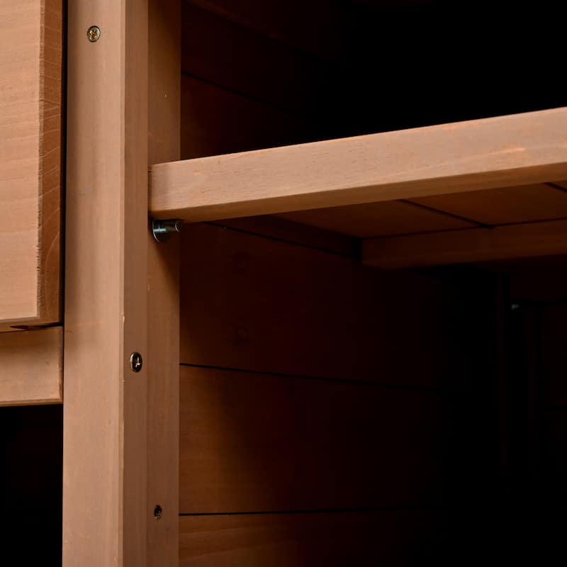 Roomfitters Outdoor Potting Bench Table, Solid Fir Wood with Hutch, storage units & Adjustable Shelves for Planting