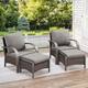 Option Brown Rattan - Grey Cushion