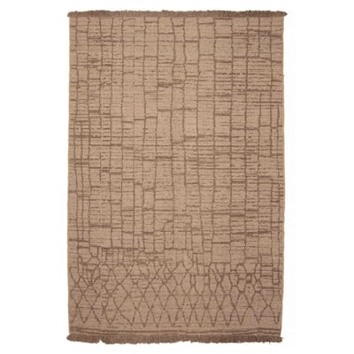 ECARPETGALLERY Flat-Weave Ankara FW Taupe Wool Tapestry Kilim - 6'0 x 9'5