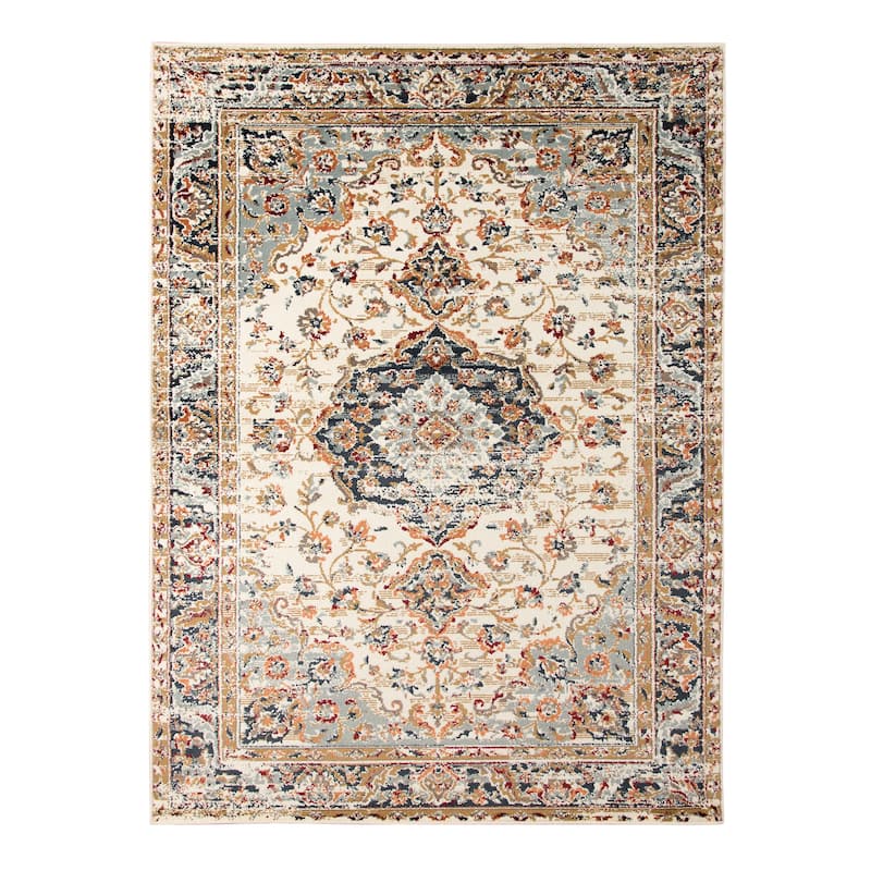 Lunette James Ivory Medallion Area Rug