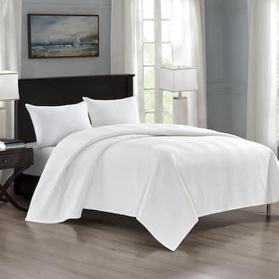 Pointehaven Heavy-Weight Oversized Chevron Design Velvet Quilt Sets
