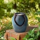 preview thumbnail 12 of 30, Glitzhome Leaf Textured Ceramic Jar Indoor Tabletop Water Fountain with LED Lights