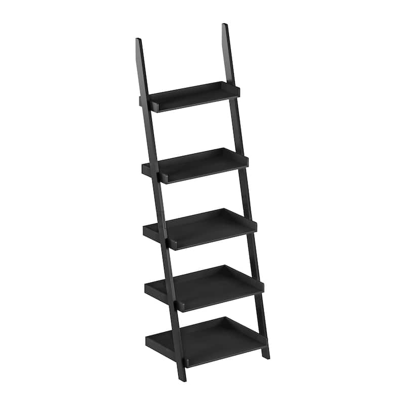 5-Tier Ladder Bookshelf- Leaning Shelves by Lavish Home