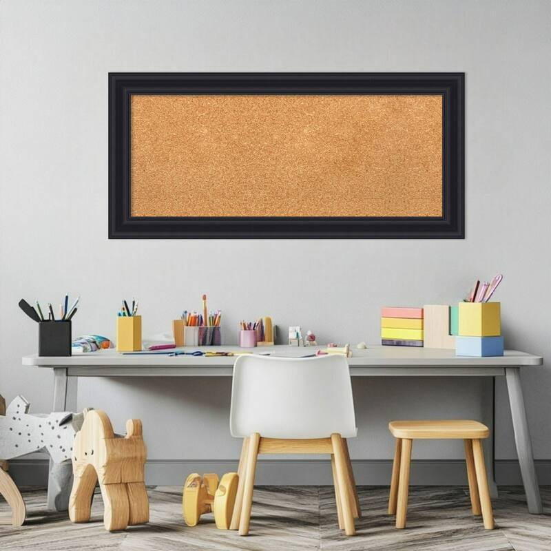Dalat Black Framed Cork Board - Bulletin Board, Organization Board, Pin Board
