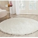 preview thumbnail 34 of 86, SAFAVIEH Handmade Paris Shag Danara 2.5-inch Thick Rug 3' x 3' Round - Ivory