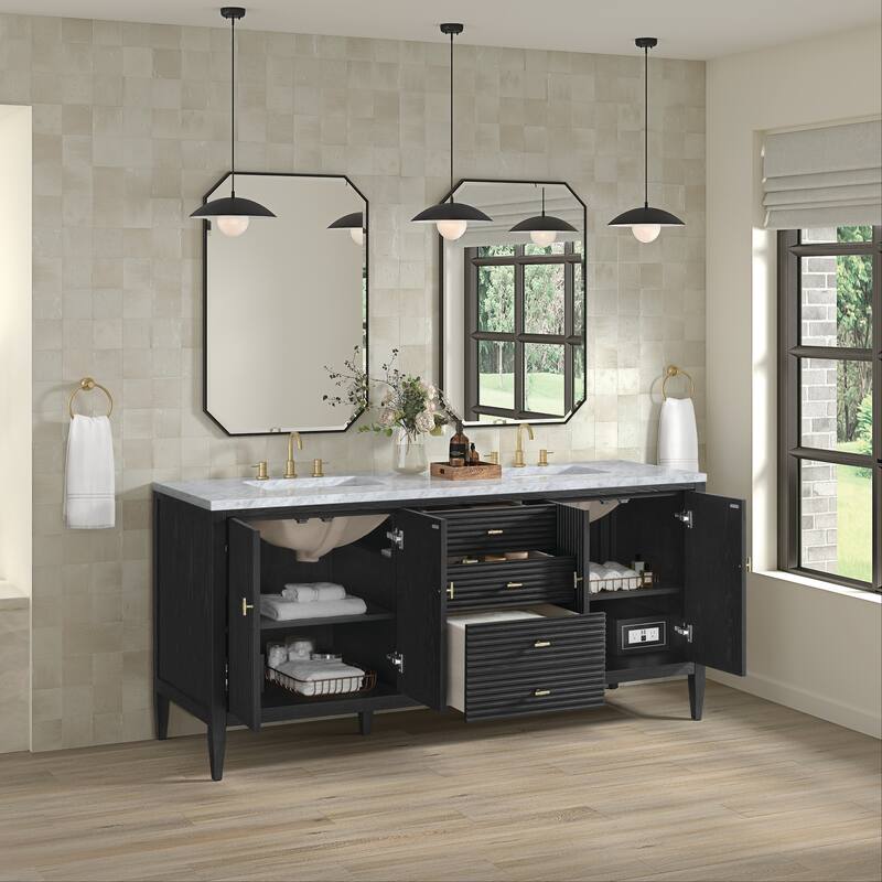 James Martin Vanities 485-V72-3CAR Myrrin 72" Double Basin Wood Vanity