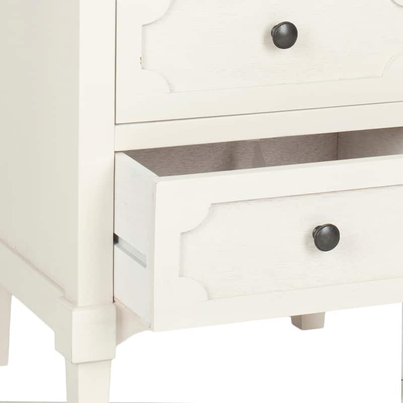 SAFAVIEH Rosaleen White 3-Drawer Storage Side Chest - 16.9" x 13.4" x 26.8"