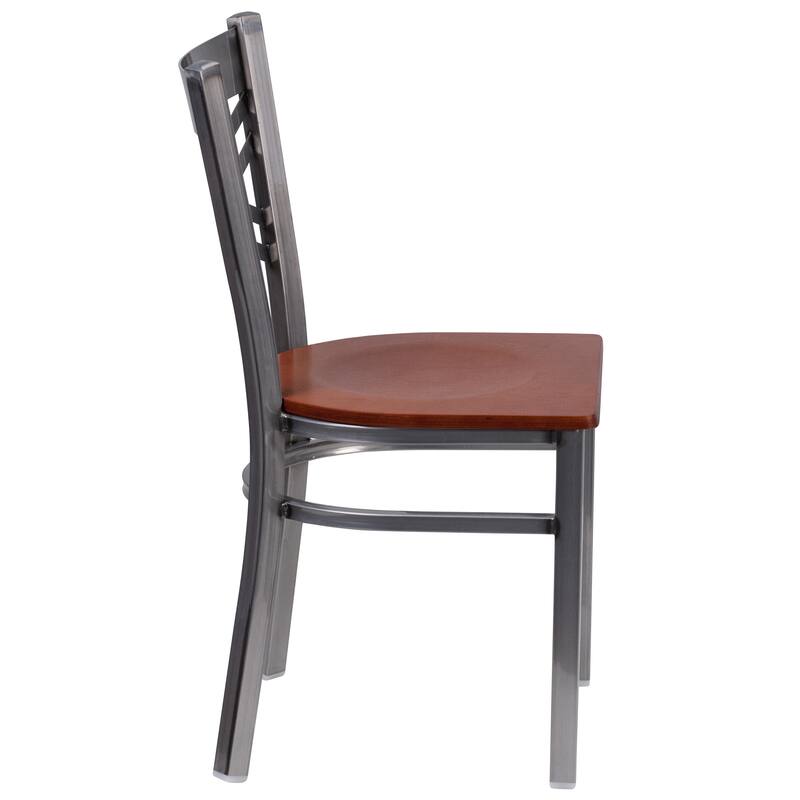 2 Pack Clear Coated ''X'' Back Metal Restaurant Chair - 16.5"W x 17"D x 32.25"H