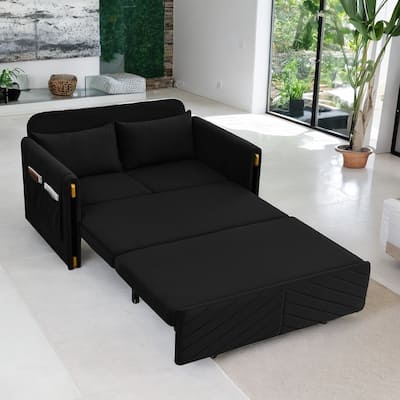 54" Convertible Sofa Bed With 2 Pockets,Multi-position adjustable